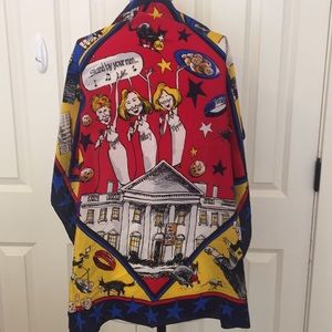Rare vintage Newsweek scarf. 100% silk
